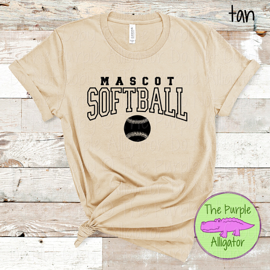 YOUR MASCOT Softball 42 - Custom Softball Team Spirit Wear Mascot Apparel 0726 TPA