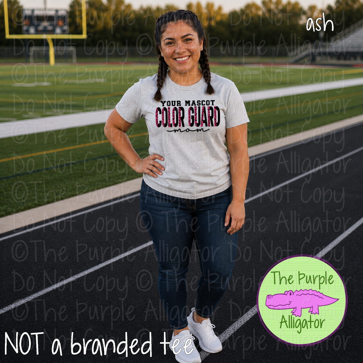 YOUR MASCOT Color Guard Mom Leopard - Custom Color Guard Spirit Wear Mascot Mom Apparel 1026 TPA