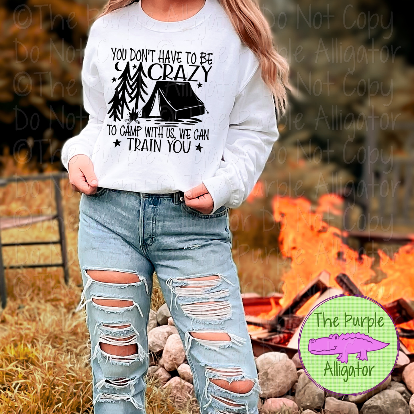 You Don’t Have to Be Crazy to Camp with Us - Pick Camper or Tent - Funny Camping Tee 0121 OtBS