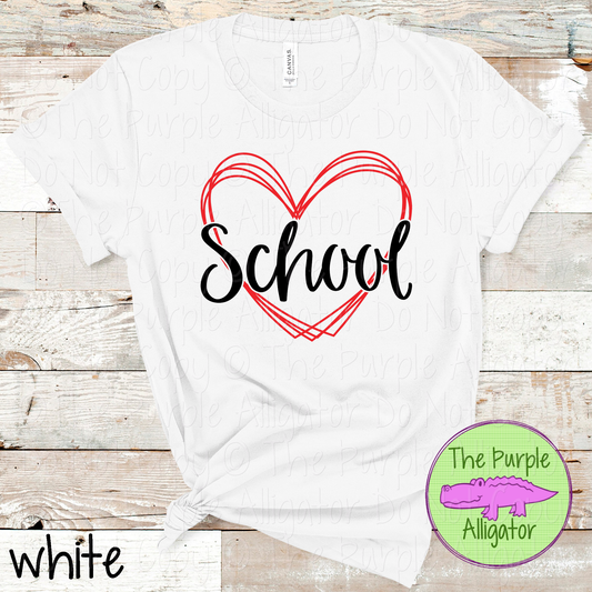 YOUR SCHOOL Heart Frame | Custom Two-Color School & Mascot Spirit Wear 1026 TPA