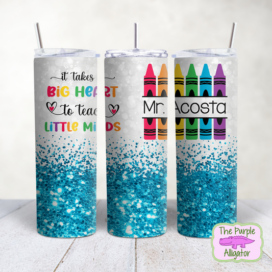 Glitter Teacher Personalized - 9 color options - (TDYY) 20oz Tumbler