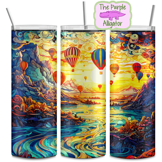 Hot Air Balloons Embroidery (DRD) 20oz Tumbler