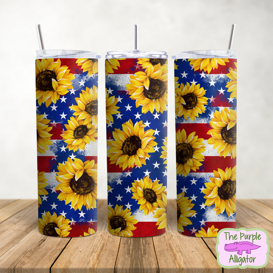 Patriotic Sunflowers (TDYY) 20oz Tumbler