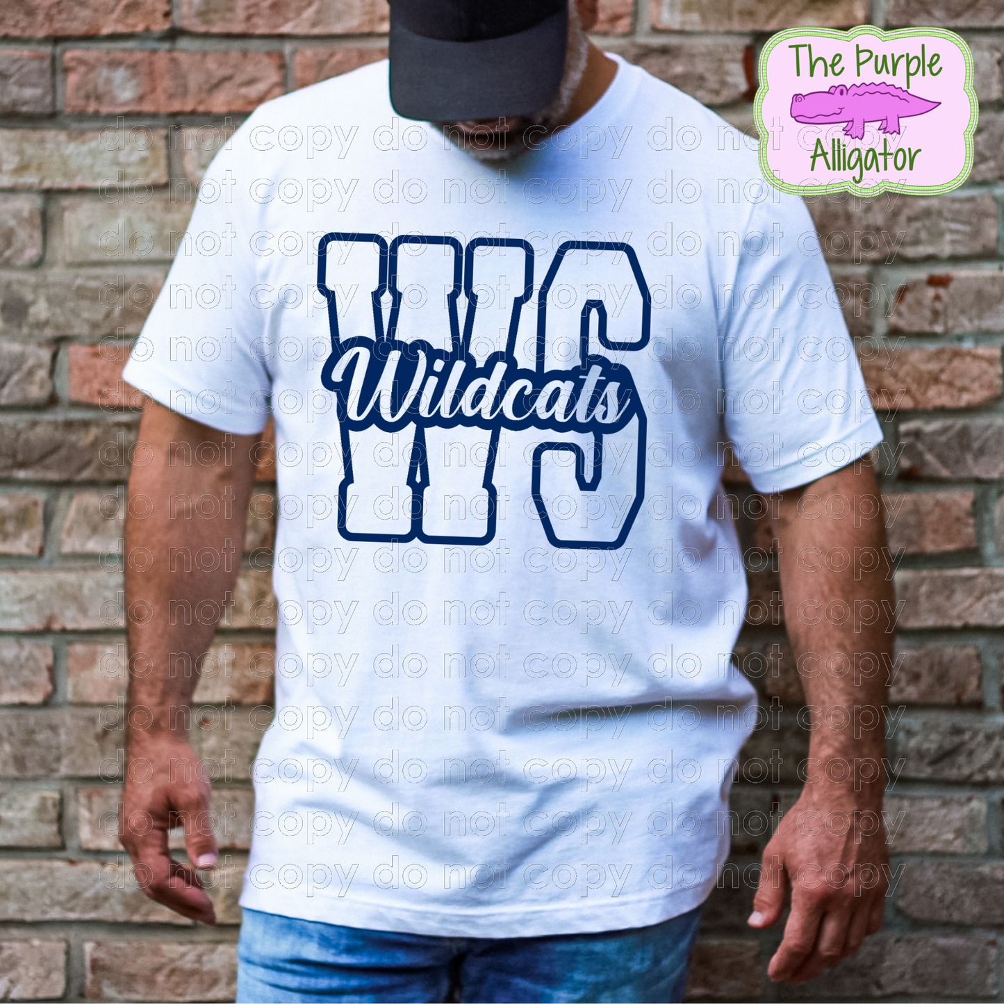 West Shore WS Wildcats Mascot School Spirit - CHOOSE YOUR DESIGN COLOR (d2f TPA)