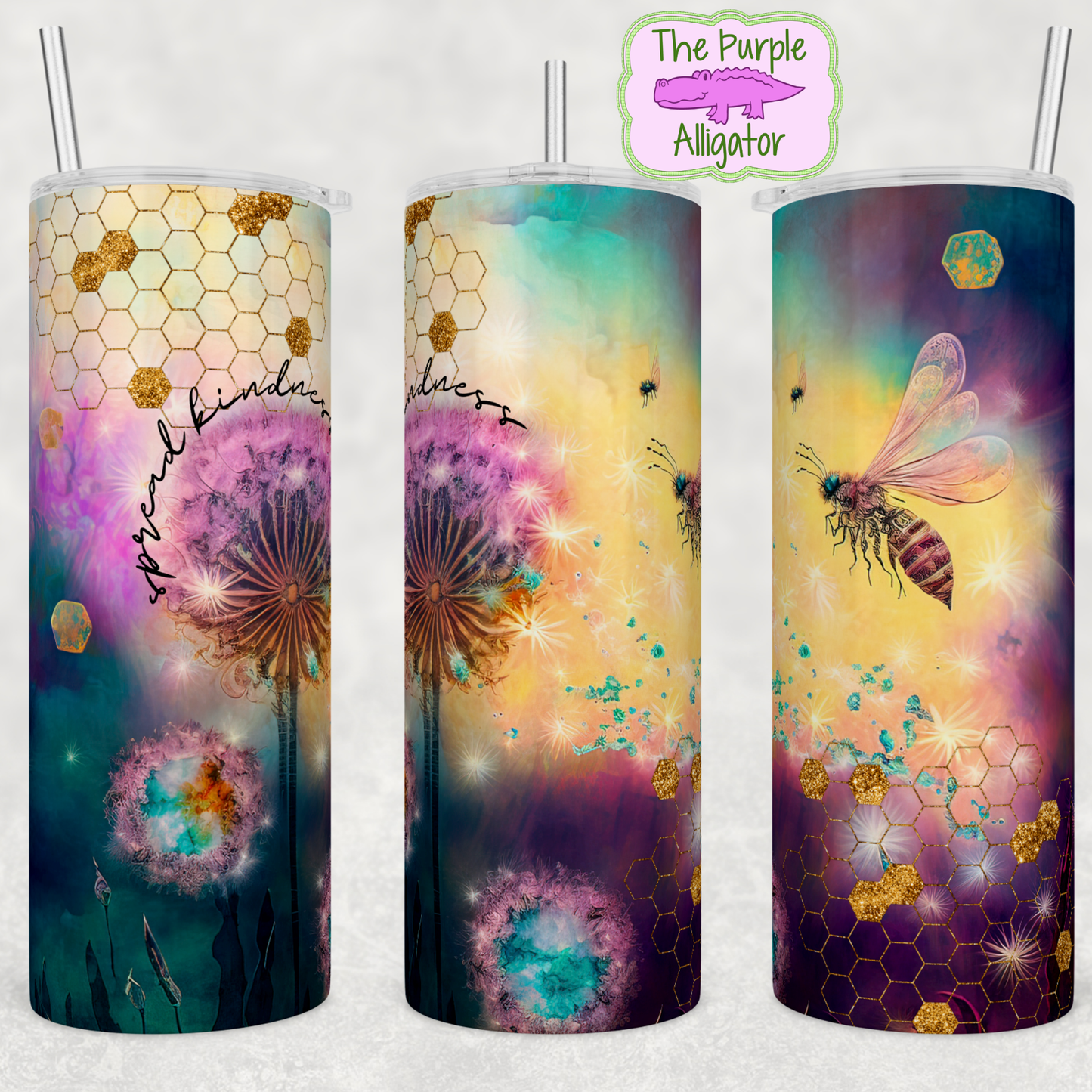 Alcohol Ink Spread Kindness Bee (BT) 20oz Tumbler