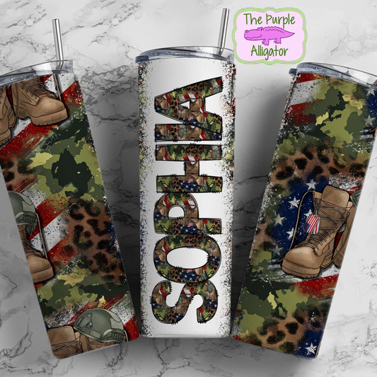 American Hero Doodle Letters Name Personalized (DLS) 20oz Tumbler
