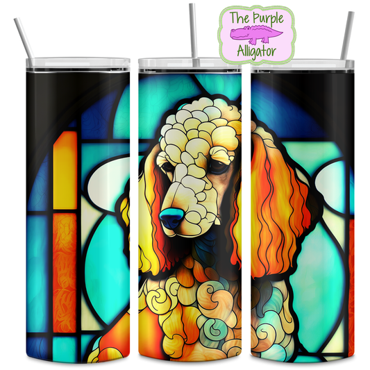 Apricot Standard Poodle Stained Glass (BT) 20oz Tumbler