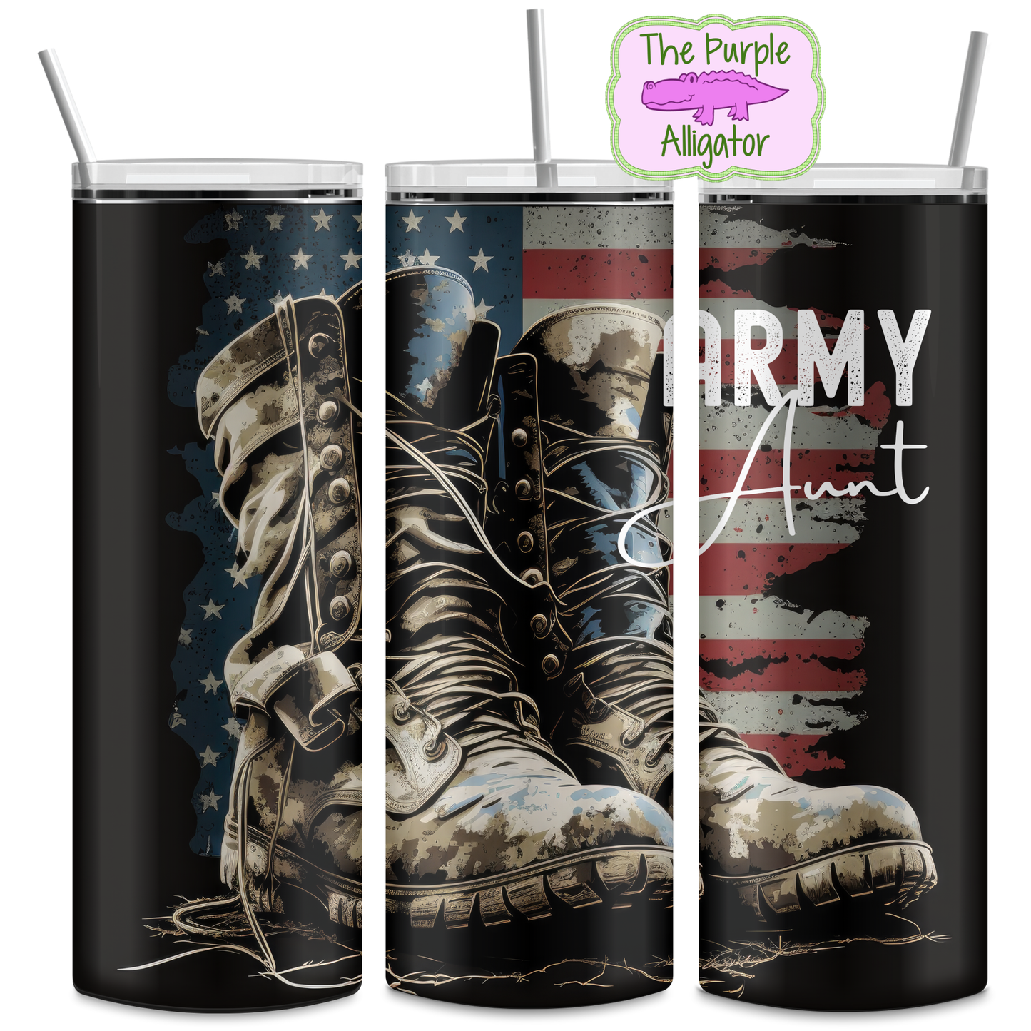 Army Aunt Boots & Flag (BT) 20oz Tumbler