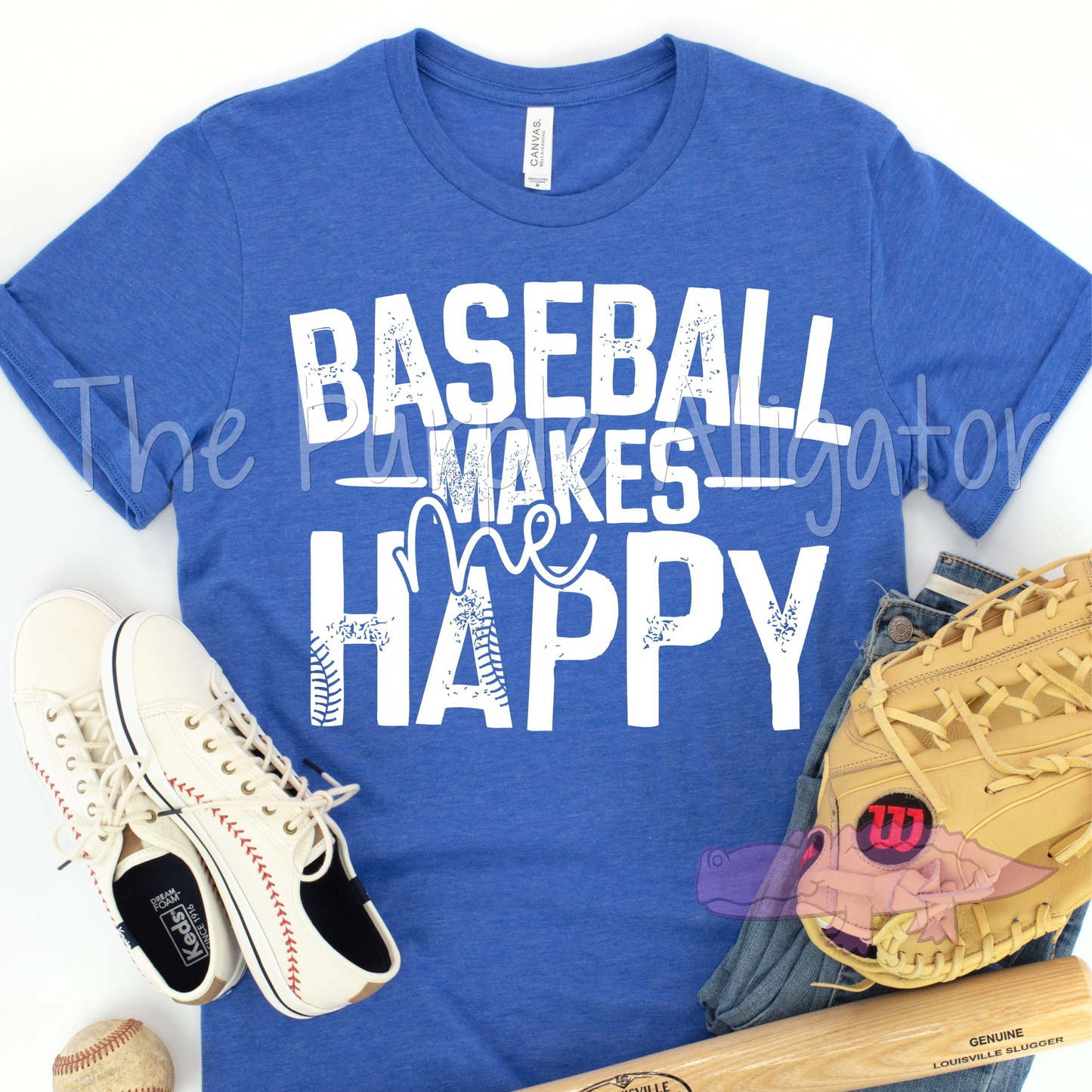 Baseball Makes Me Happy (w) Tee