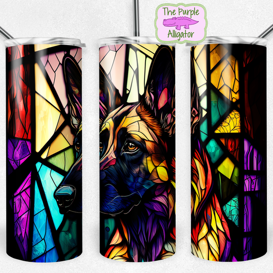 Belgian Malinois Stained Glass (BT) 20oz Tumbler