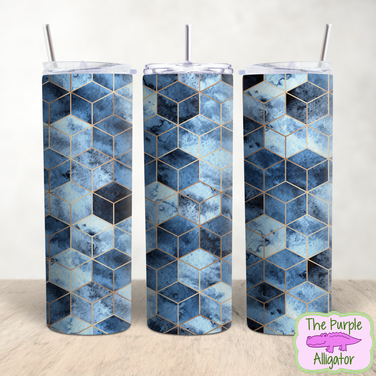 Blue Watercolor Cubes (DLS) 20oz Tumbler