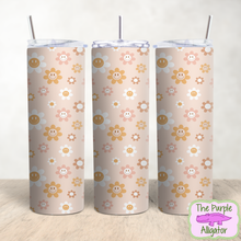 Load image into Gallery viewer, Boho Retro Smiling Flowers Light (DLS) 20oz Tumbler