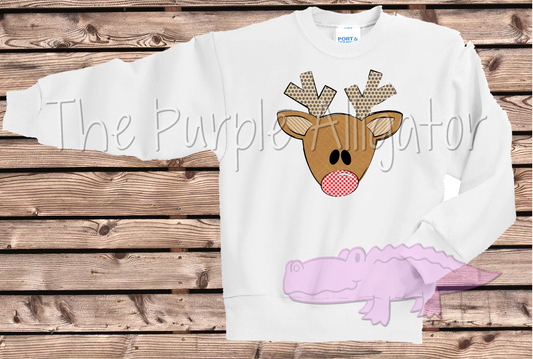 Boy Triangle Reindeer Port & Company YOUTH Core Fleece Crewneck Sweatshirt