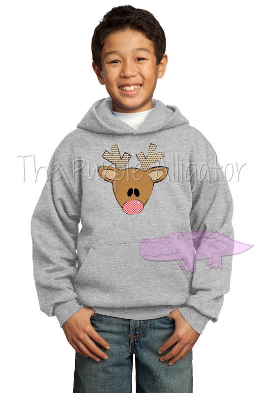 Boy Triangle Reindeer Port & Company YOUTH Core Fleece Hoodie