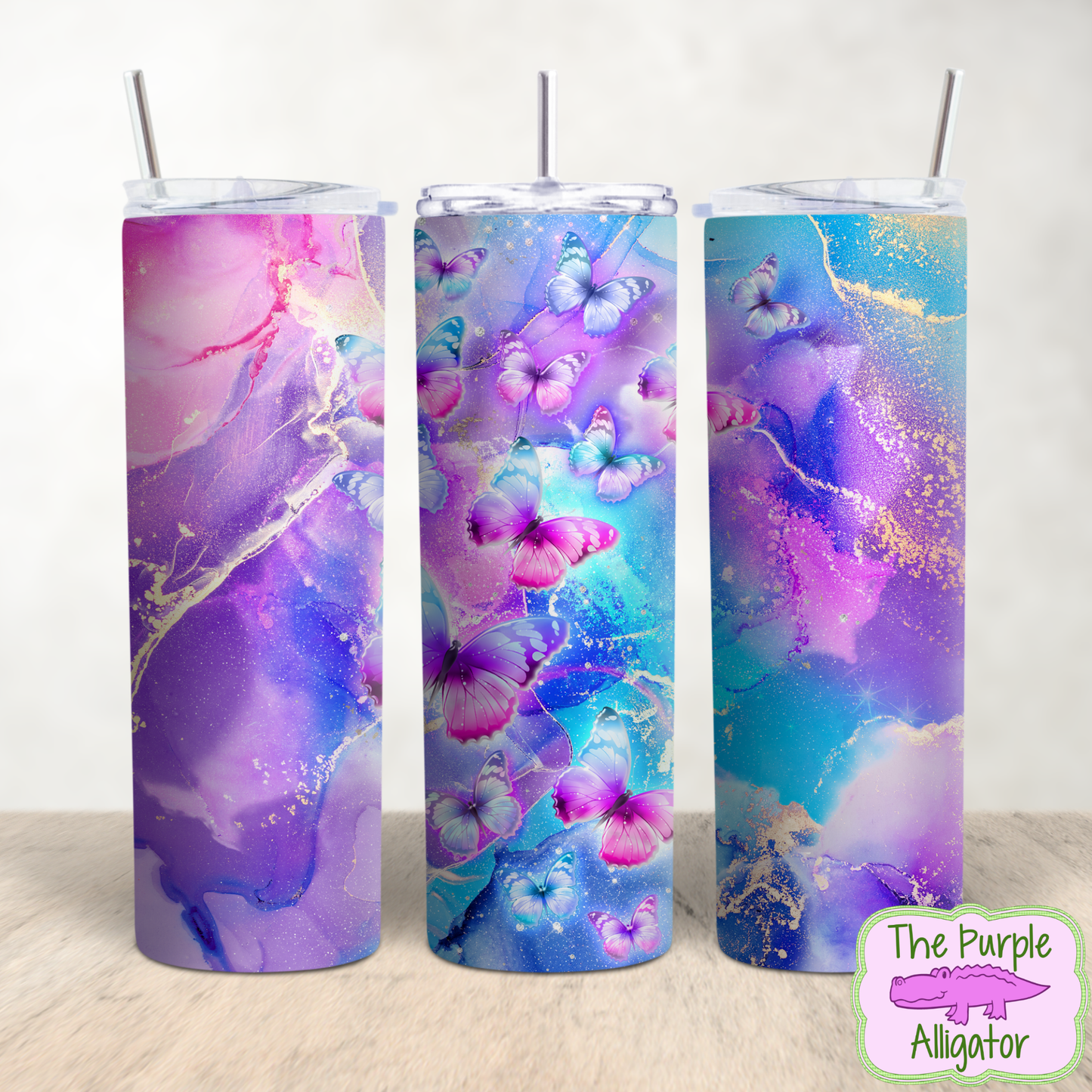 Bright Butterflies on Watercolor (PS) 20oz Tumbler