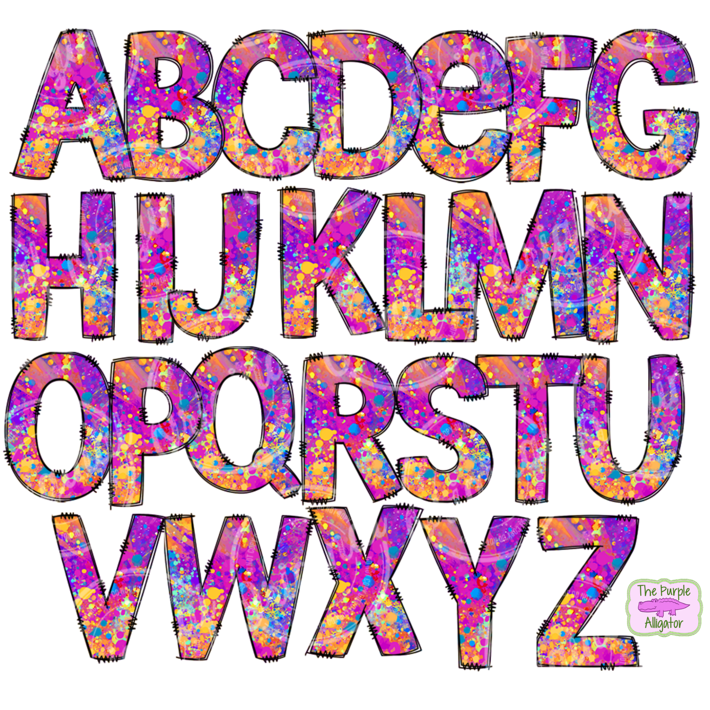 Bright Splatter Doodle Letters Name Personalized (DLS) 20oz Tumbler