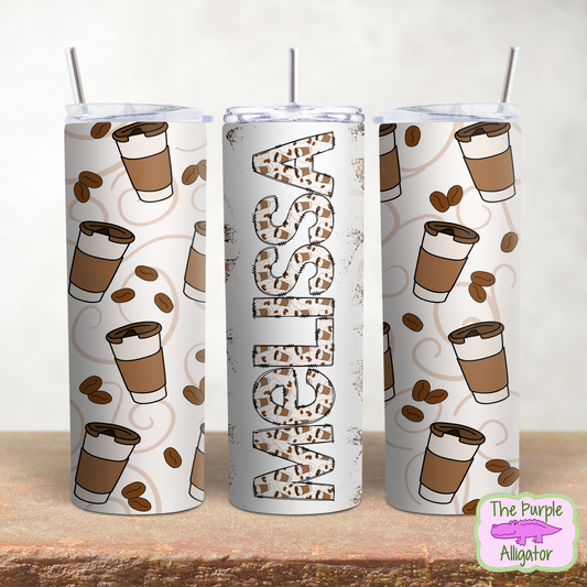 Coffee Cups Large Doodle Letters Name Personalized (DLS) 20oz Tumbler