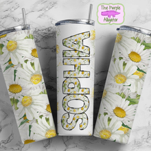 Load image into Gallery viewer, Daisies Doodle Letters Name Personalized (DLS) 20oz Tumbler