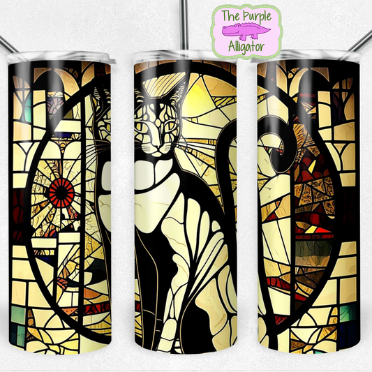 Egyptian Cat Stained Glass (BT) 20oz Tumbler