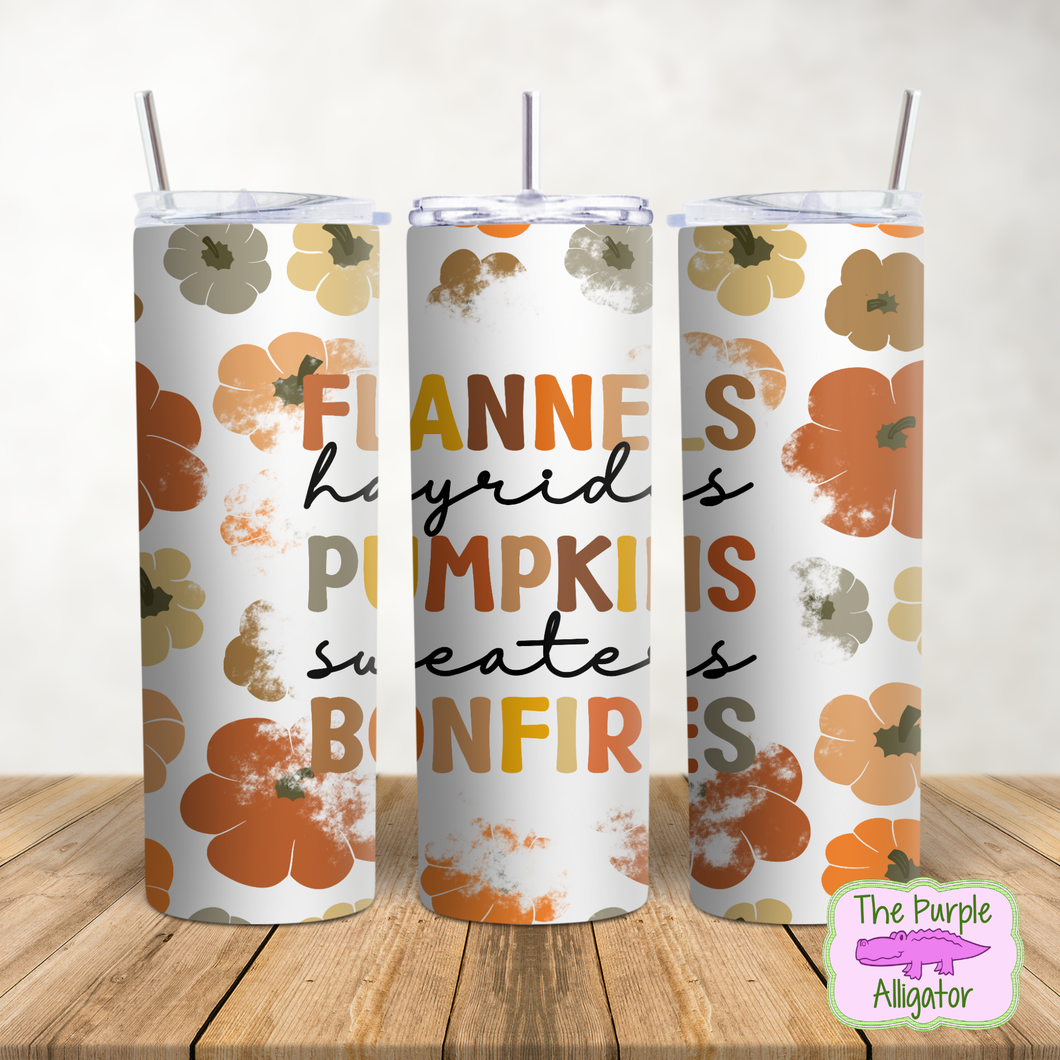 Flannels Hayrides Pumpkins (CF) 20oz Tumbler