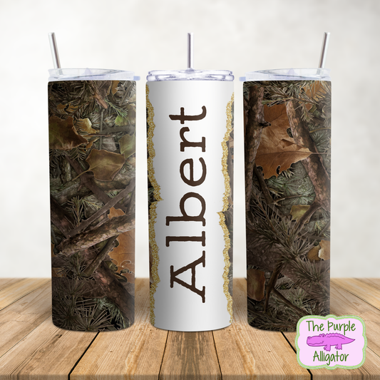 Forest Camo Browns Name Personalized (DLS) 20oz Tumbler