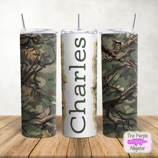 Forest Camo Greens Name Personalized (DLS) 20oz Tumbler