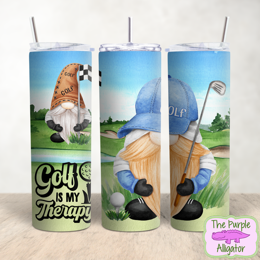 Golf is My Therapy Gnome (PS) 20oz Tumbler