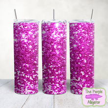 Load image into Gallery viewer, Hot Pink Chunky Glitter (DLS) 20oz Tumbler