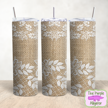 Load image into Gallery viewer, Lace on Burlap 2 (DLS) 20oz Tumbler