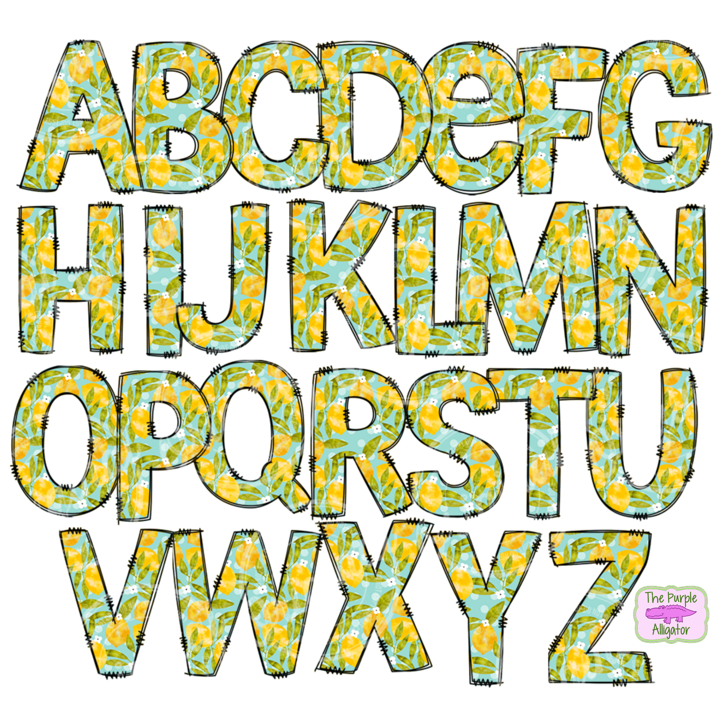 Lemons Doodle Letters Name Personalized (DLS) 20oz Tumbler