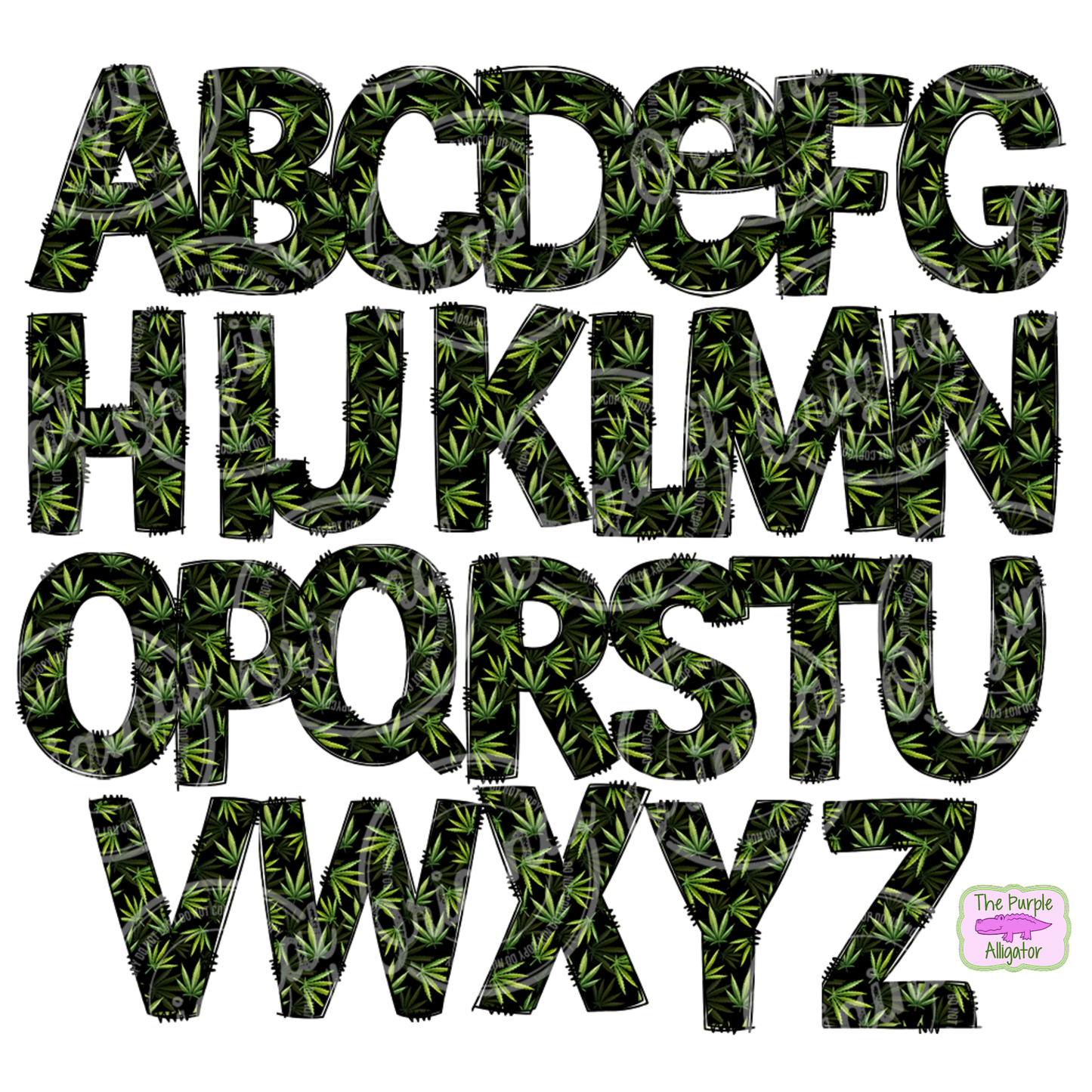 Marijuana Weed Black Doodle Letters Name Personalized (DLS) 20oz Tumbler