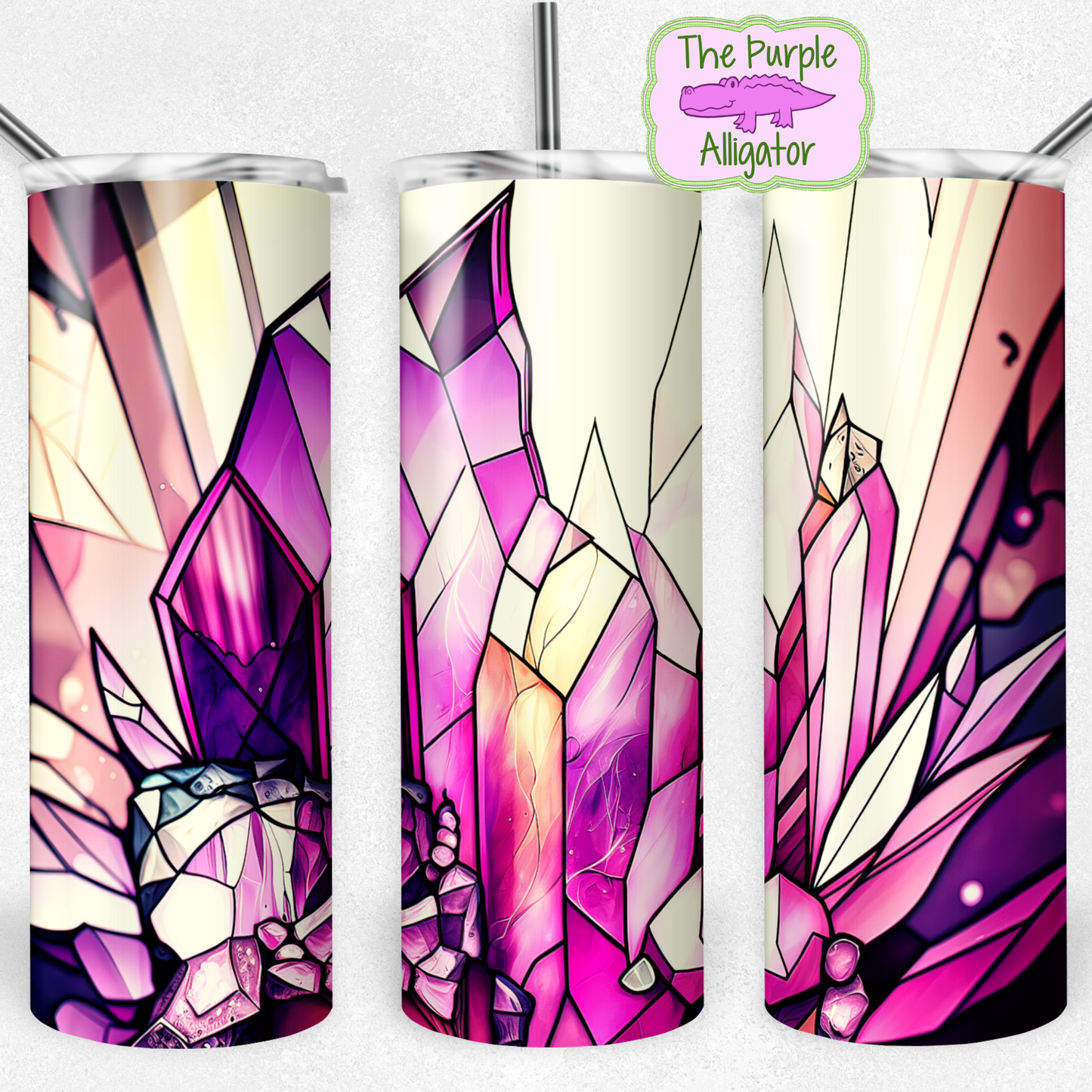 Pink Crystals Stained Glass (BT) 20oz Tumbler
