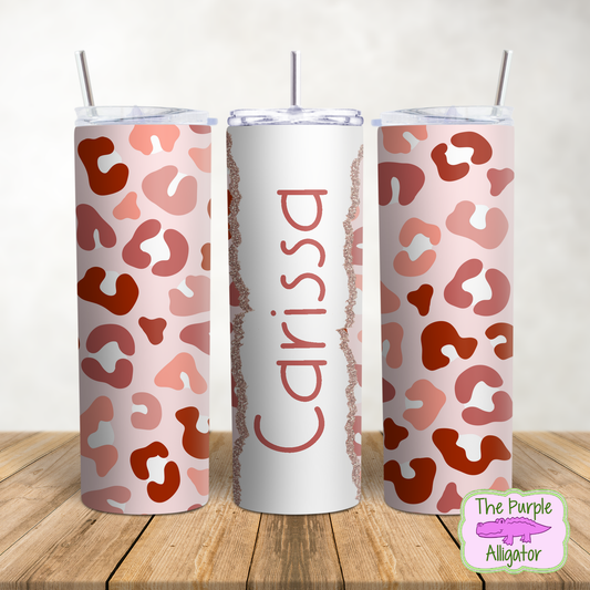 Pink Leopard Name Personalized (DLS) 20oz Tumbler