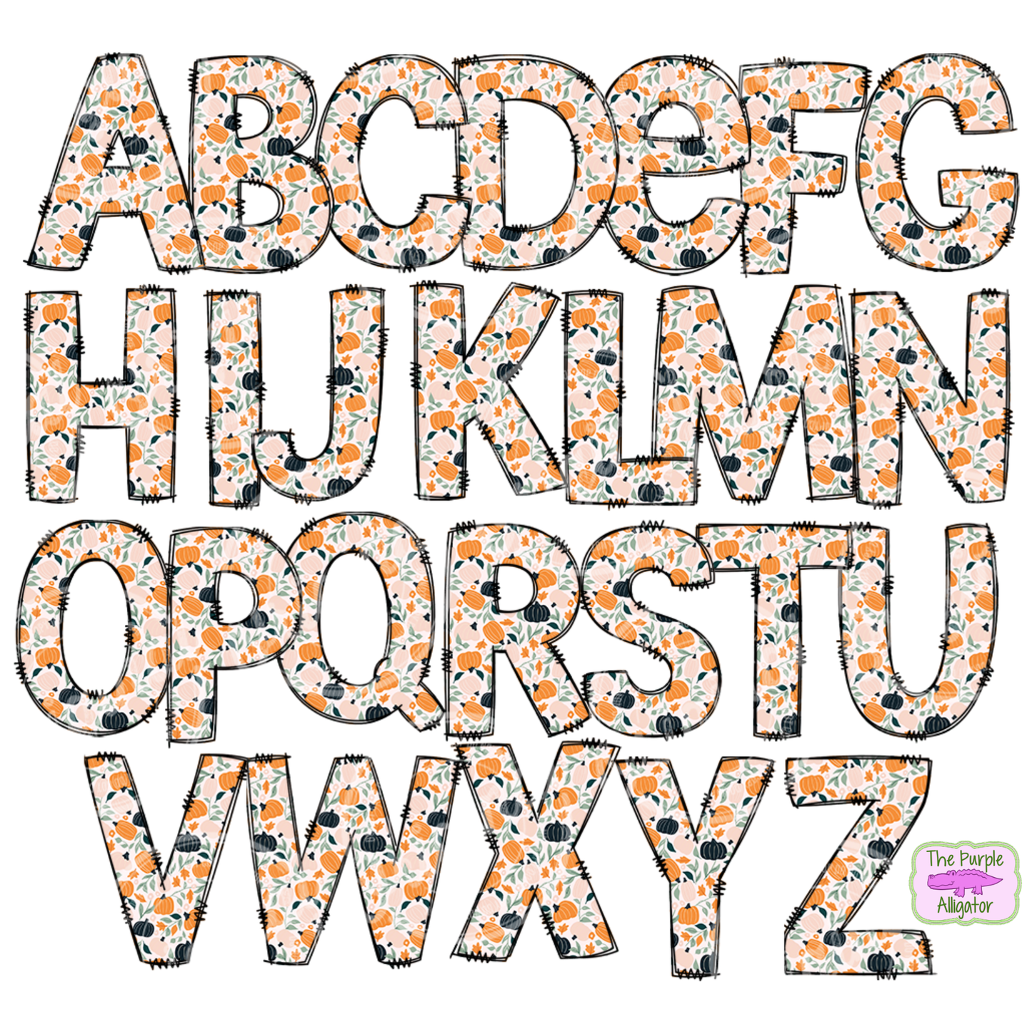 Pumpkin Patch Doodle Letters Name Personalized (DLS) 20oz Tumbler