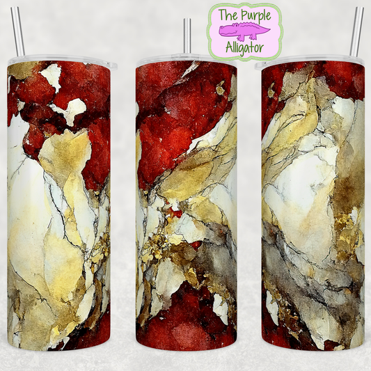Red & Gold Marble (BT) 20oz Tumbler