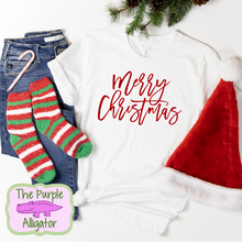 Load image into Gallery viewer, Red Glitter Merry Christmas (r KKS) Tee