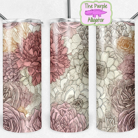 Roses 2 Embroidery (BT) 20oz Tumbler