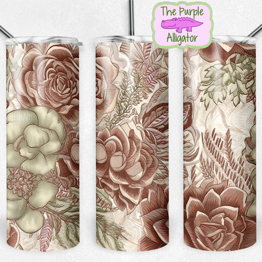 Roses Embroidery (BT) 20oz Tumbler