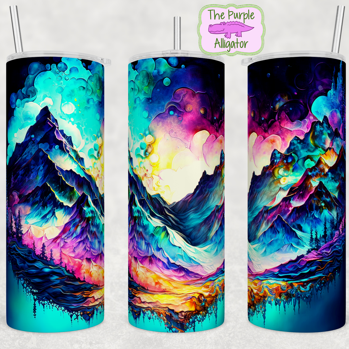 Rugged Mountains Alcohol Ink (BT) 20oz Tumbler