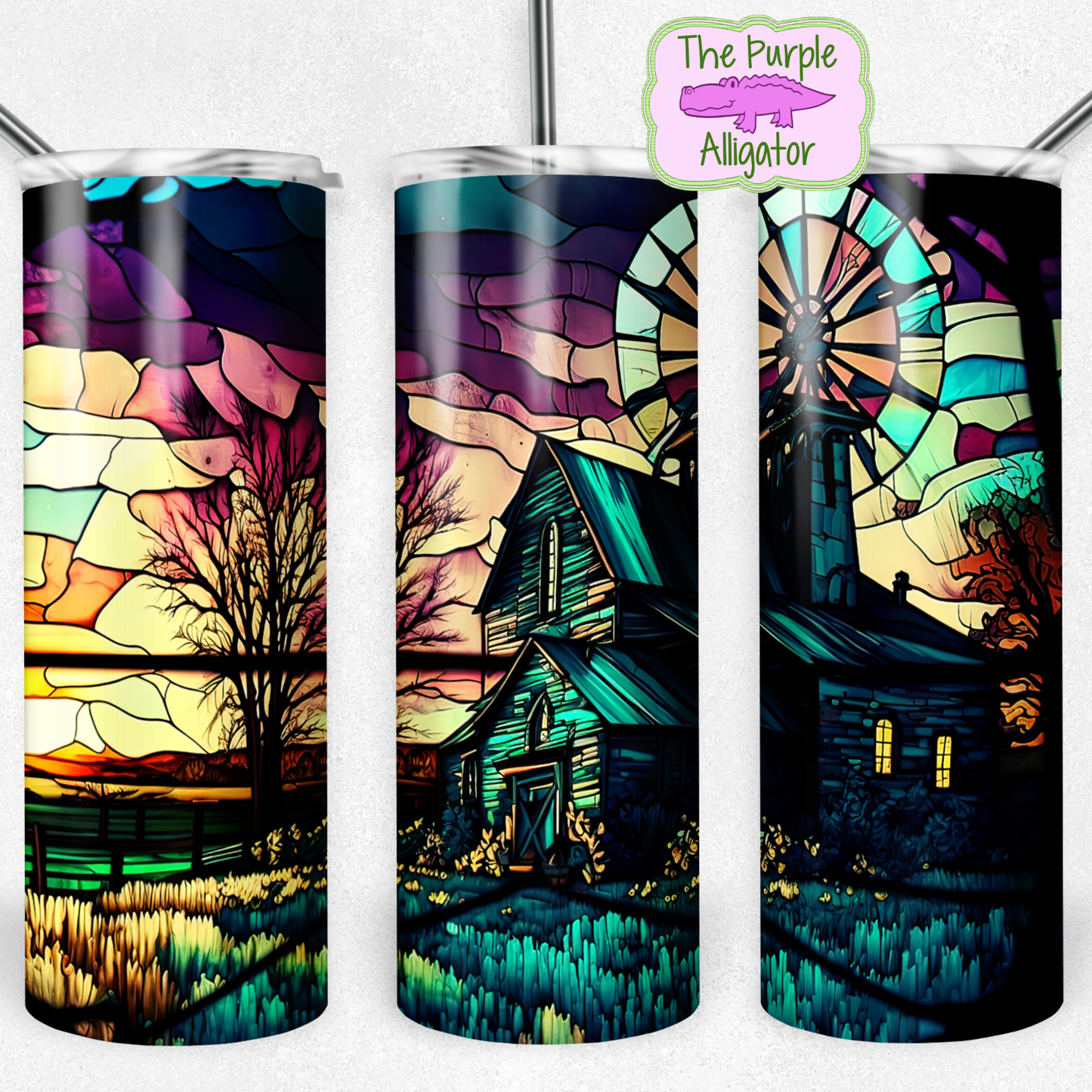 Spooky Barn Stained Glass (BT) 20oz Tumbler