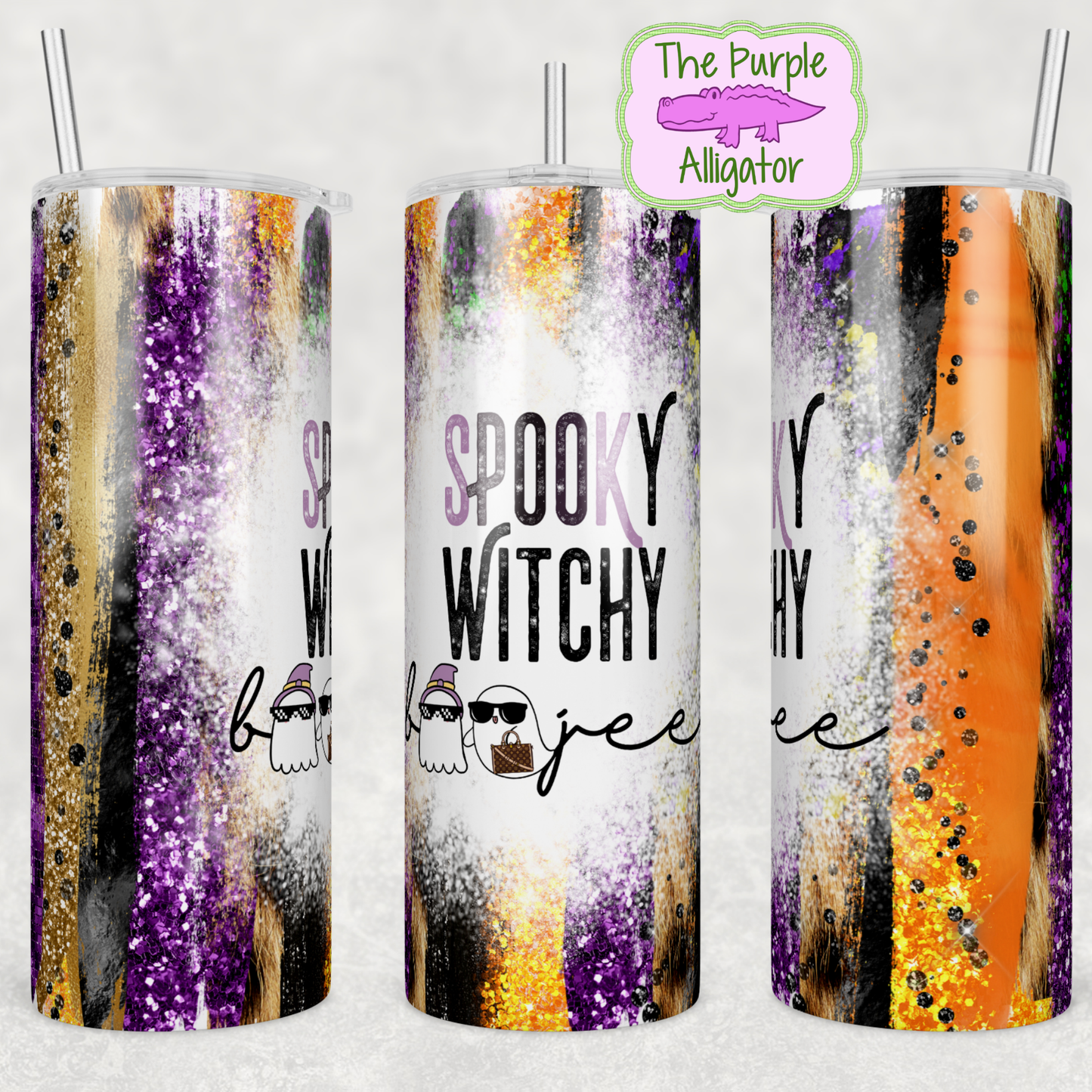 Spooky Witchy Boojee Halloween Brushstrokes (BT) 20oz Tumbler