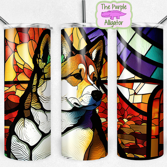 Stained Glass Akita (BT) 20oz Tumbler