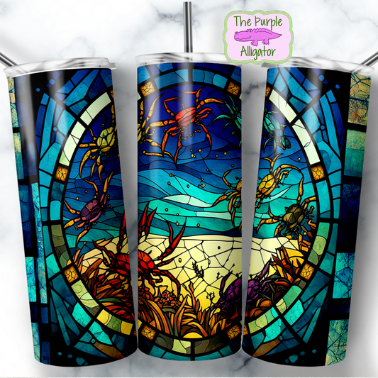 Stained Glass Crabs Circle (BT) 20oz Tumbler