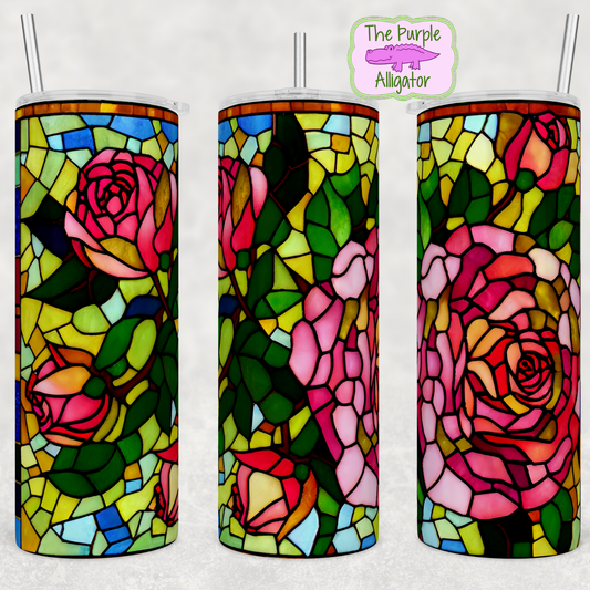 Stained Glass Deco Rose (BT) 20oz Tumbler