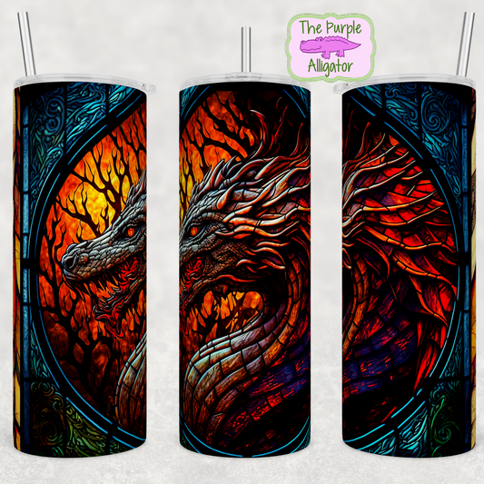 Stained Glass Dragon Tree of Fire (BT) 20oz Tumbler