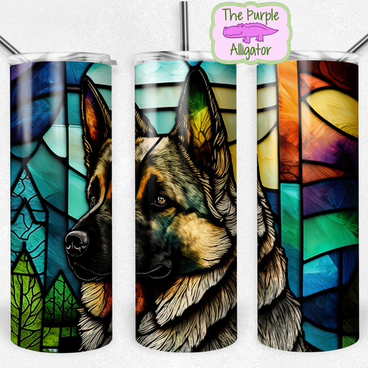 Stained Glass Elkhound (BT) 20oz Tumbler