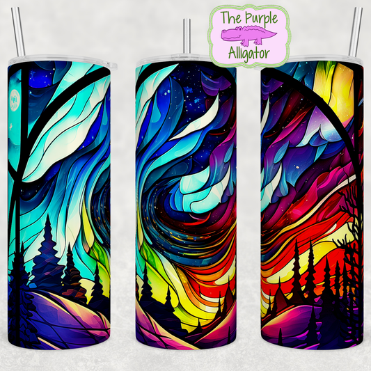Stained Glass Rainbow Northern Lights (BT) 20oz Tumbler