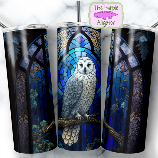 Stained Glass Snowy Owl (BT) 20oz Tumbler