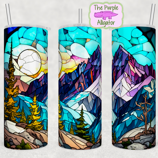 Stained Glass Sunny Mountains (BT) 20oz Tumbler