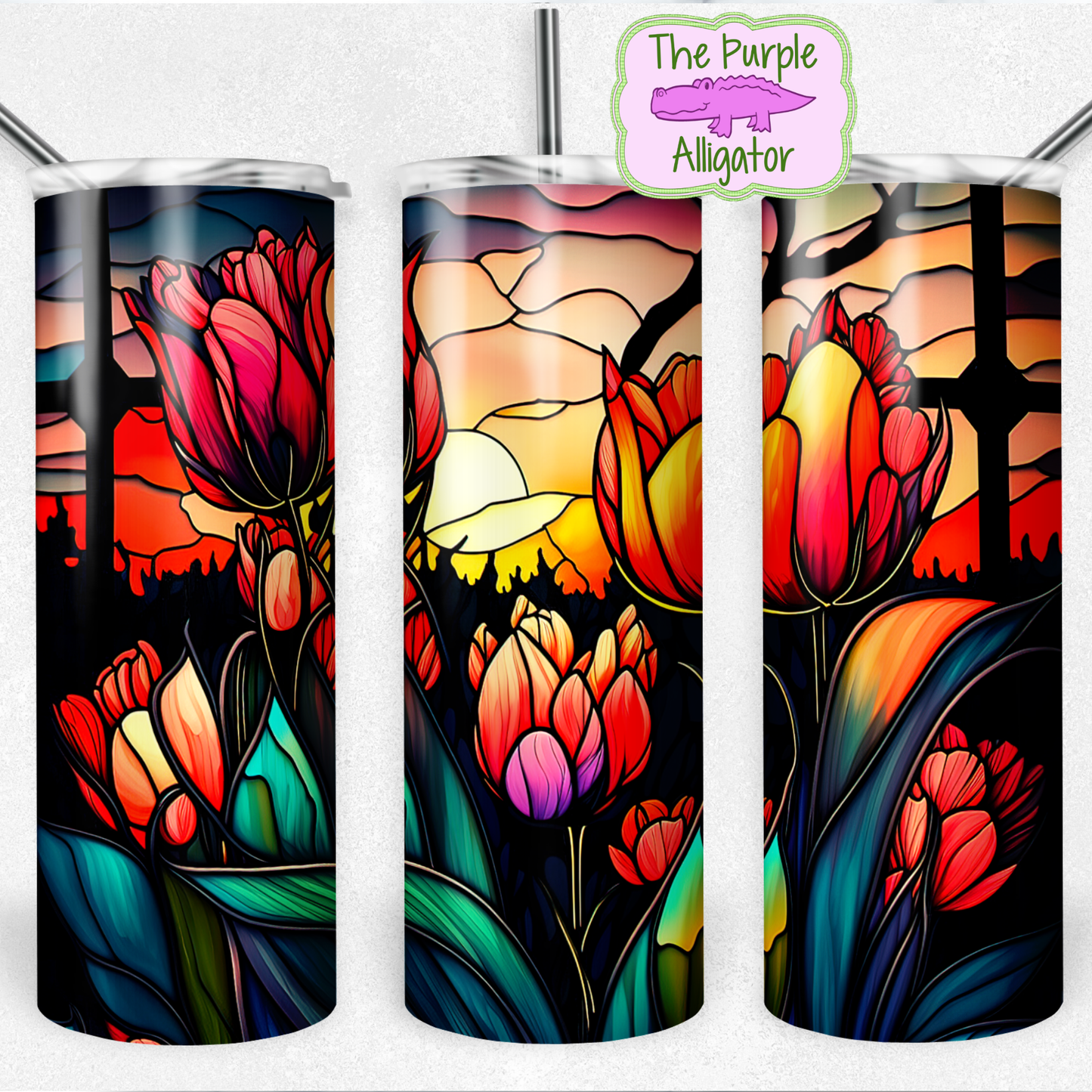 Stained Glass Tulips (BT) 20oz Tumbler